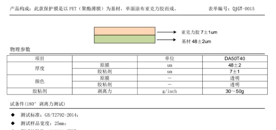 50+5單層亞克力保護膜